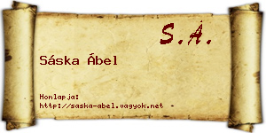 Sáska Ábel névjegykártya